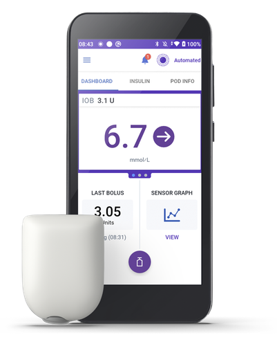 Omnipod 5 یک سیستم پیشرفته پمپ انسولین بدون لوله (Tubeless) است که به صورت خودکار و هوشمند قند خون را مدیریت میکند. این سیستم در دستهی «سیستمهای حلقه بسته خودکار» (Automated Insulin Delivery - AID) قرار میگیرد و با سنسور پایش مداوم قند خون کار میکند.