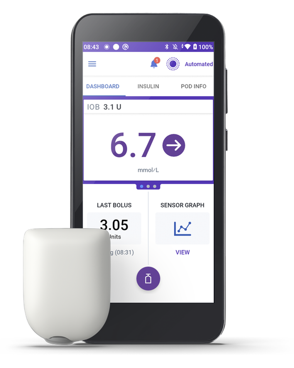 Omnipod 5 یک سیستم پیشرفته پمپ انسولین بدون لوله (Tubeless) است که به صورت خودکار و هوشمند قند خون را مدیریت میکند. این سیستم در دستهی «سیستمهای حلقه بسته خودکار» (Automated Insulin Delivery - AID) قرار میگیرد و با سنسور پایش مداوم قند خون کار میکند.